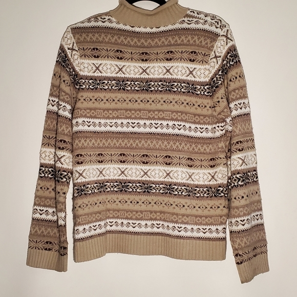 Dress Barn Geometric Pattern Turtleneck/Cowl Sweater- Women's- Size Medium - Picture 2 of 15